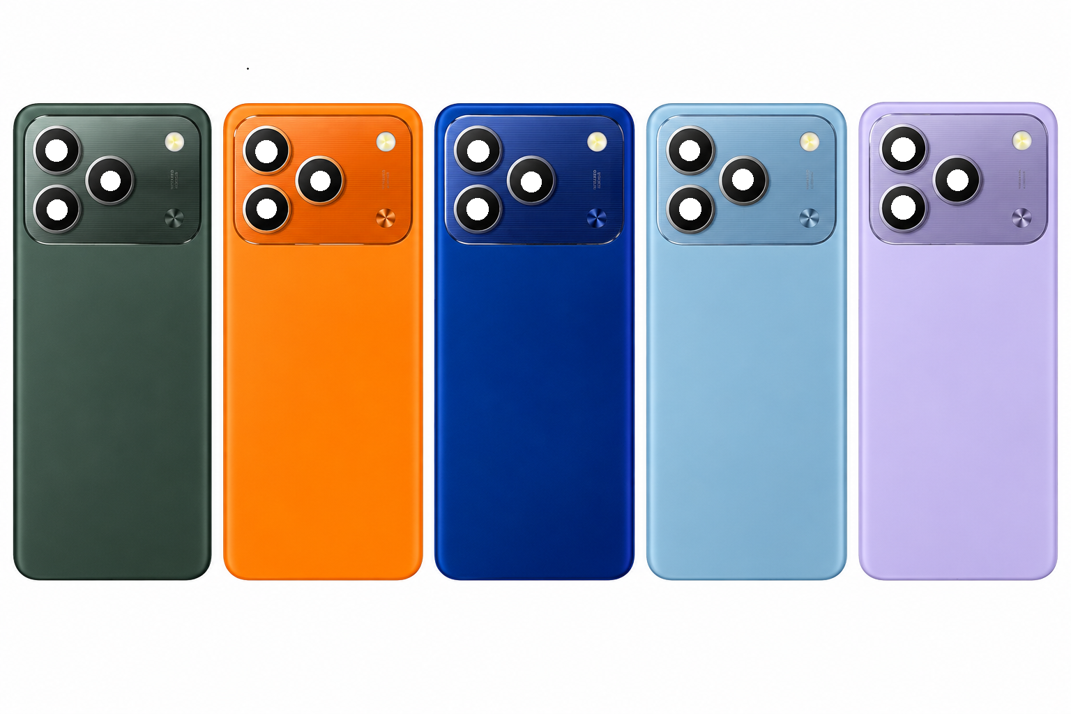 Compatible Replacement for Tecno Spark 50 KN4 Back Panel – Dark Green, Orange, Deep Blue, Sky Blue & Purple